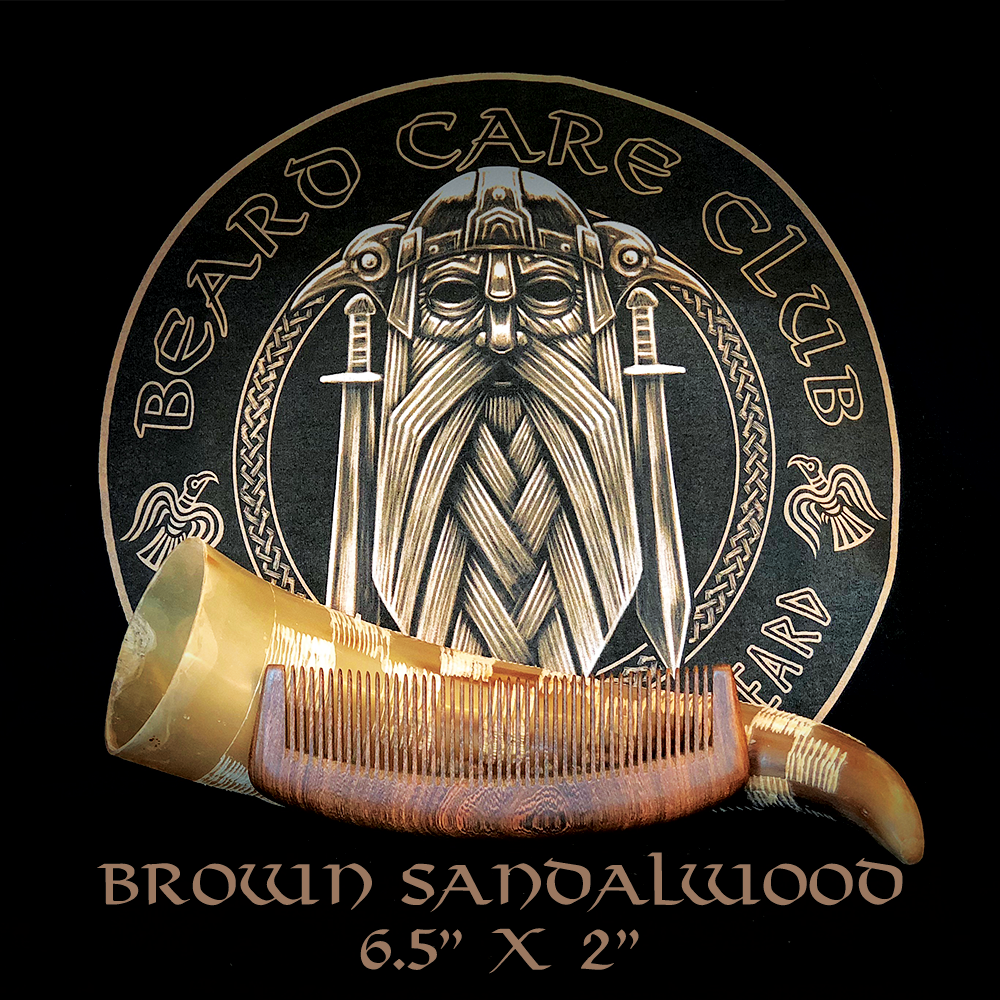 Brown Sandalwood Beard Comb 6.5" x 2"