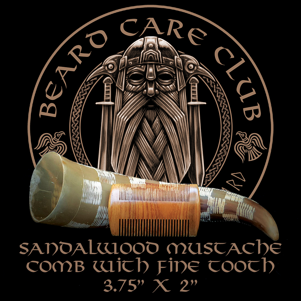 Sandalwood Mustache Comb 3.75" x 2"
