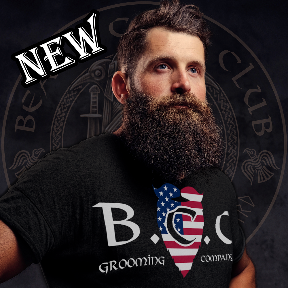 Beard Care Club Grooming Co T-Shirt With Flag Logo