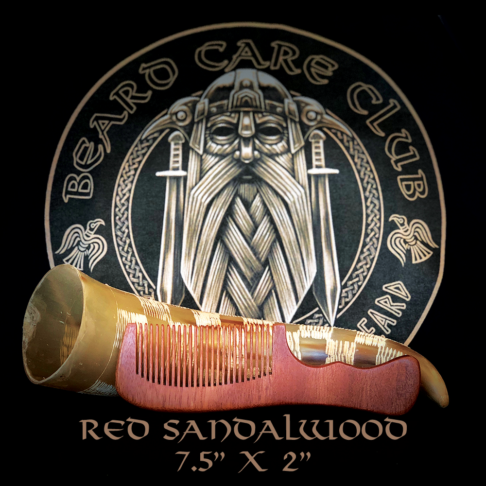 Red Sandalwood Beard Comb 7.5" x 2"