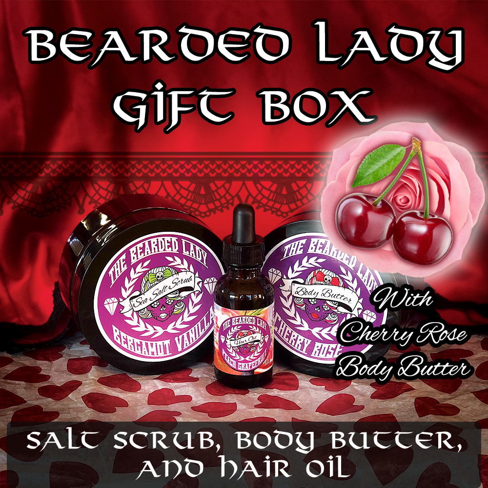 Bearded Lady Gift Box With Cherry Rose Body Butter